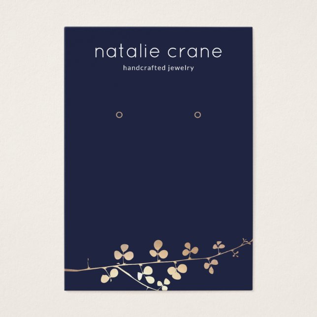 Porte-oreille bleu marine de la Branche d'or cool (Devant)