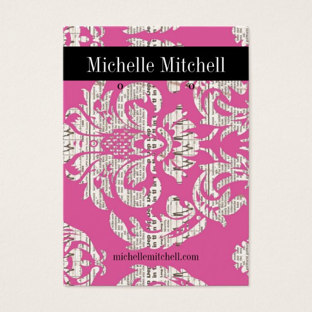 Porte-oreilles - Carte de visite rose (Devant)