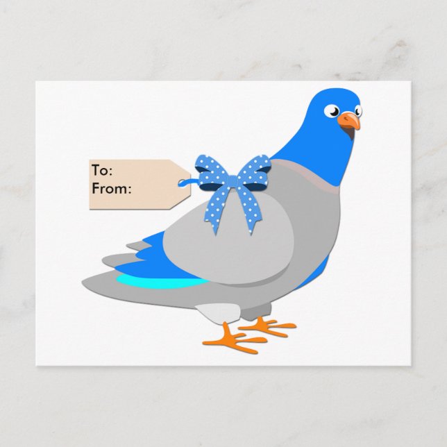 Porte Pigeon / Donnez-leur la carte postale Oiseau (Devant)