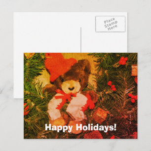 Porte Plongée sur la couronne de Noël Carte postal