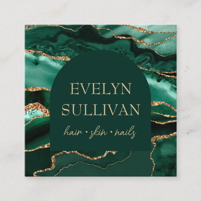 Porte vert émeraude et carte de visite d'arc (Devant)