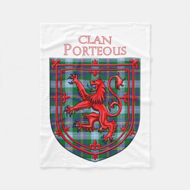 Porteous Tartan Scottish Kariert Lion Rampant Fleecedecke (Vorderseite)
