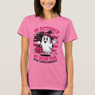 Porter Ghost rose Halloween Cancer du sein T-shirt