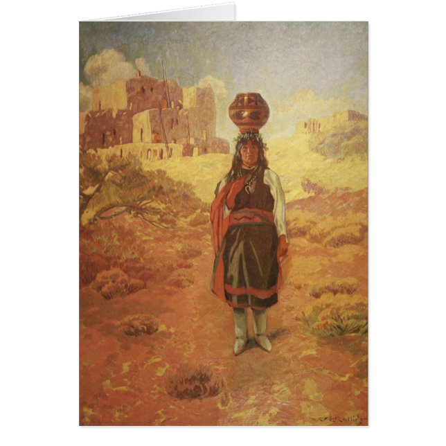 Porteur d'eau indien vintage par EW Rollins (Devant)