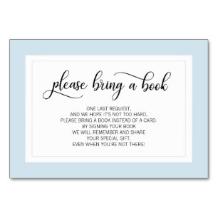 Portez un livre - Cartes de Baby shower Pastel Blu