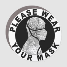 Portez Votre Masque (Carte Pittsburgh) Car Magnet