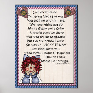 Portfolio-Nichte-Glücklicher Penny-Kleber Penny an Poster