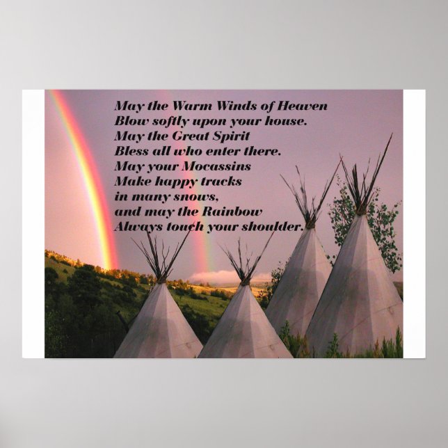 Portfolio oder kleines Cherokee Segen Gebet Poster (Vorne)