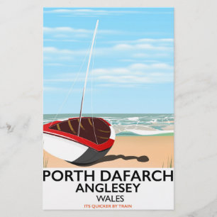 Porth Dafarch, Anglesey Vintage Reiseplakat Briefpapier