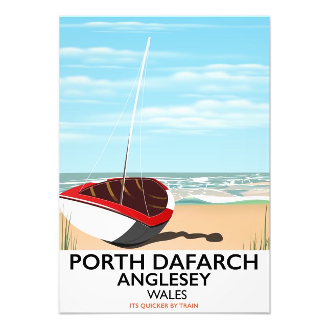 Porth Dafarch, Anglesey Vintage Reiseplakat Fotodruck (Vorne)
