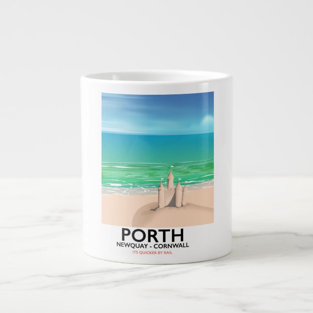 Porth Newquay Sandcastle Jumbo-Tasse (Vorderseite)