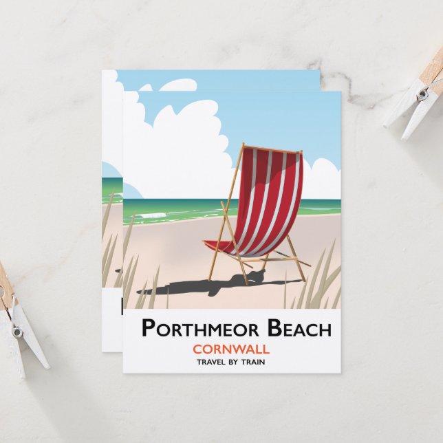 Porthmeor Beach Reiseplakat (Vorderseite/Rückseite Beispiel)