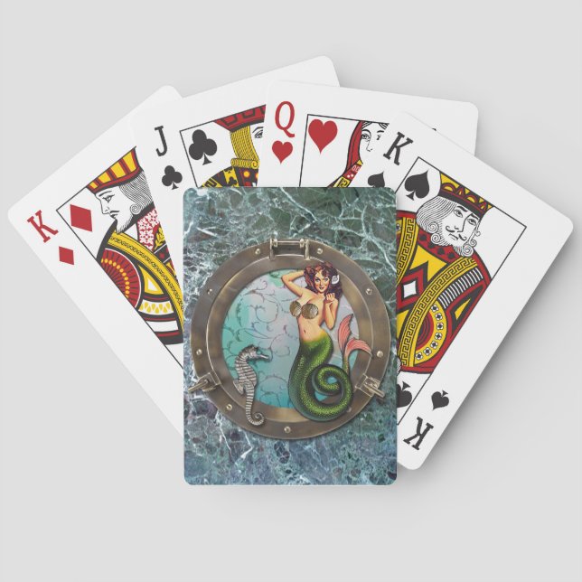 PORTHOLE MERMAID, veränderte Spielkarten (Rückseite)