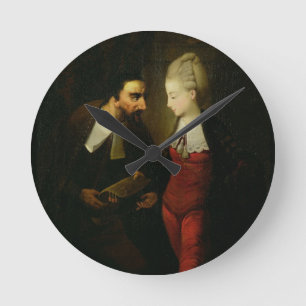 Portia und Shylock "vom Kaufmann von Venedig" A Runde Wanduhr