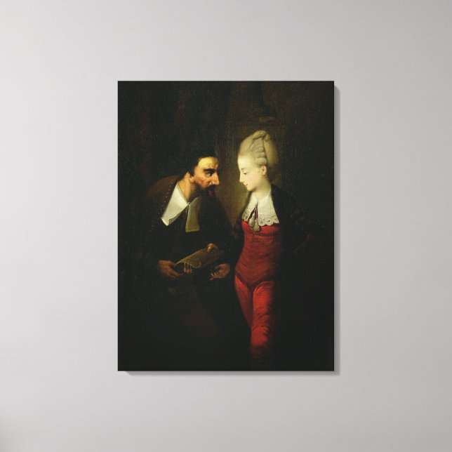 Portia und Shylock von 'Der Händler von Venedig' A Leinwanddruck (Vorderseite)