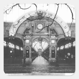 Portico des Horologie-Pavillons Quadratischer Aufkleber