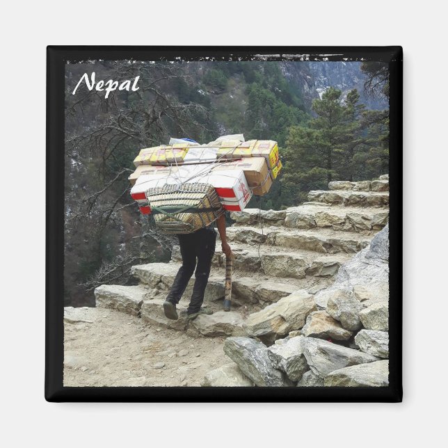Portierer Nepals, Himalaya - Nepal Magnet (Vorne)