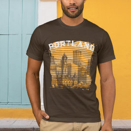 Portland Add Name Orange Graphic T - Shirt