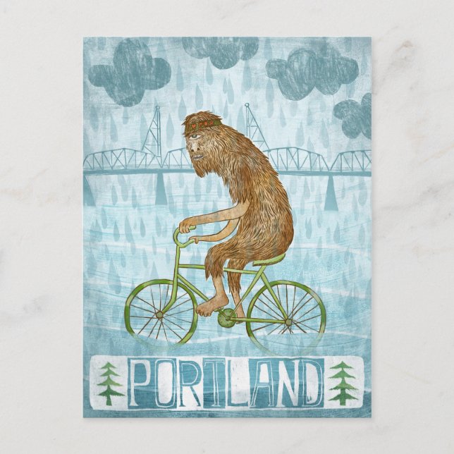 Portland Bigfoot Postkarte (Vorderseite)