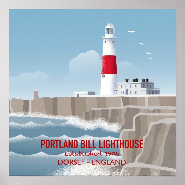 Portland Bill Leuchtturm Poster (Vorne)