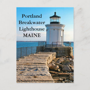 Portland Breakwater Lighthouse, Maine Postcard Postkarte