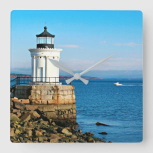 Portland Breakwater Lighthouse, Maine Quadratische Wanduhr