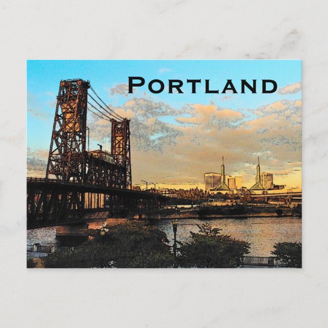 Portland Bridge Postcard Postkarte (Vorderseite)