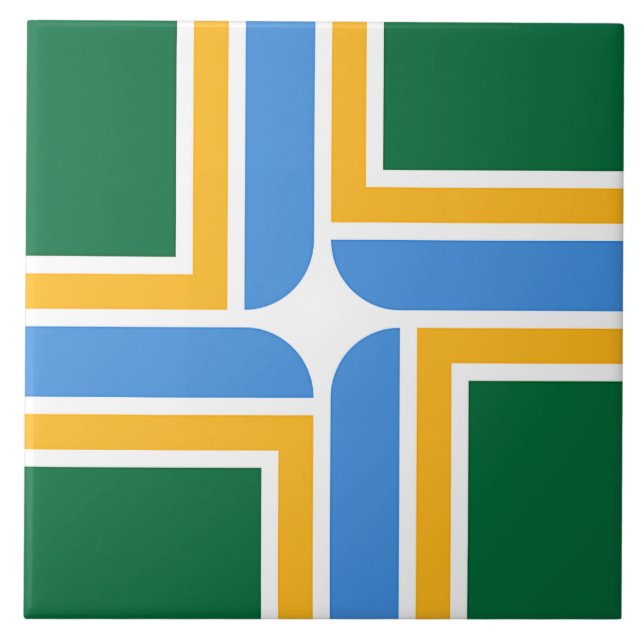 Portland City Flag Tile Fliese (Vorderseite)