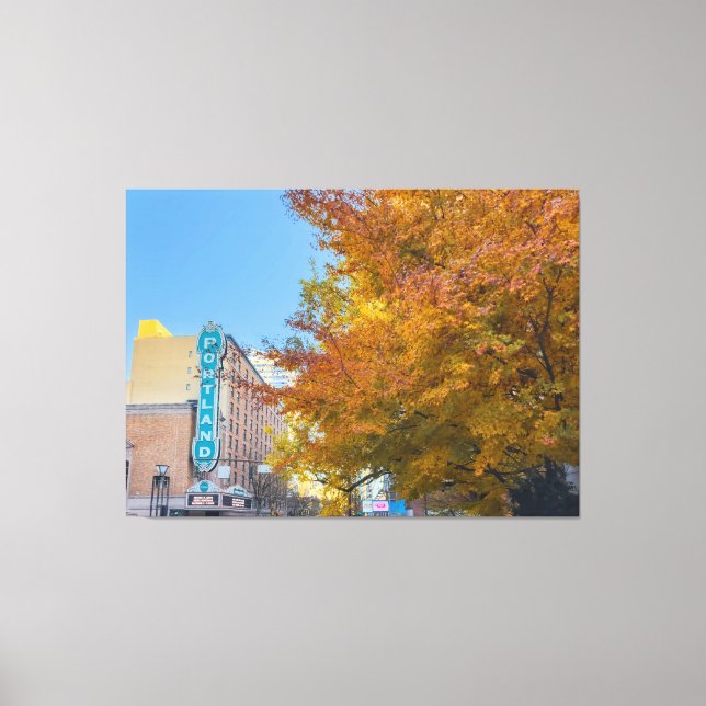 Portland City im Herbst Leinwanddruck (Vorderseite)