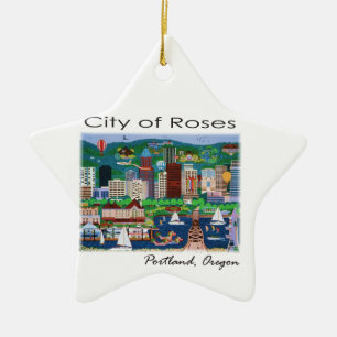 Portland~ Die Stadt der Rose Keramikornament