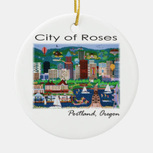 Portland~ die Stadt der Rosen Keramik Ornament