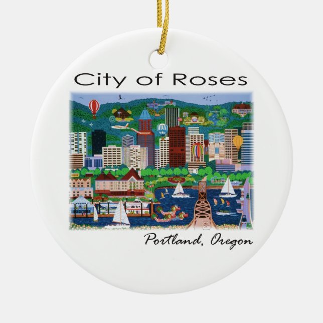 Portland~ die Stadt der Rosen Keramik Ornament (Vorne)