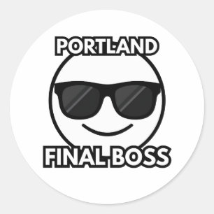 Portland Endgegner Coole Gesichtsemotion Aufkleber