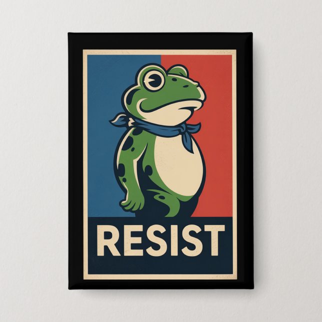 Portland Frog Protest Anti Ice Resistance I Stand  Button (Vorderseite)