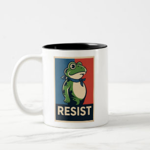 Portland Frosch Protest Anti Eis Widerstand Ich st Zweifarbige Tasse