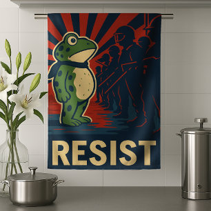 Portland Frosch Protest Geschirrtuch