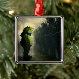 Portland Frosch Protest Ornament Aus Metall