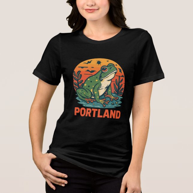 Portland Frosch Tri-Blend Shirt (Vorderseite)