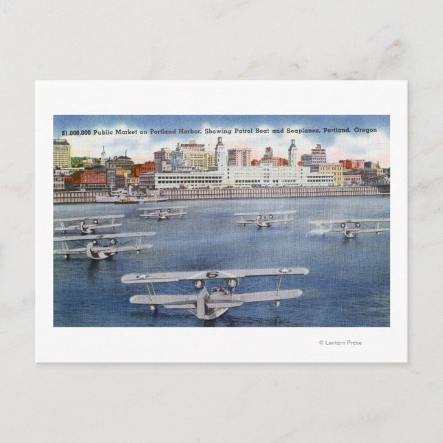 Portland Harbour View of the Public Market Postkarte (Vorderseite)