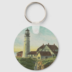 Portland Head Light Aquarell Schlüsselanhänger