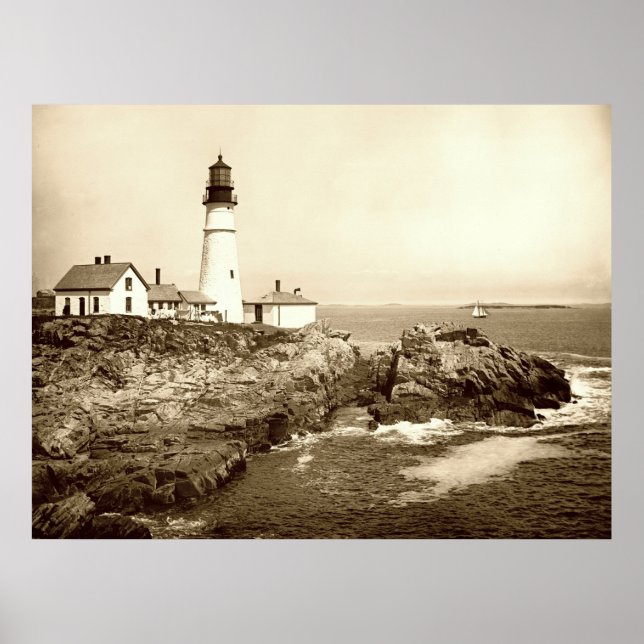 Portland Head Light circa 1890 Poster (Vorne)