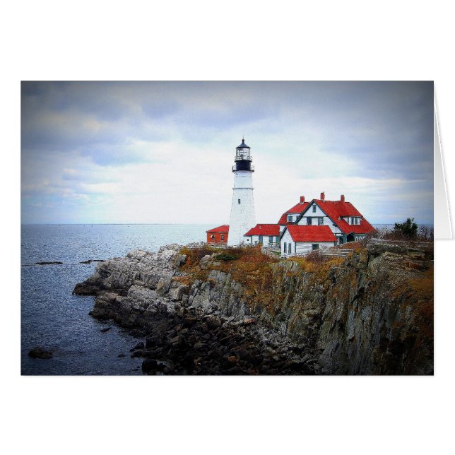 Portland Head Light House Card (Vorderseite (Horizontal))