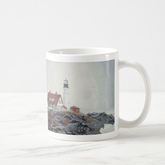 Portland Head Light in Nebel Kaffeetasse (Rechts)