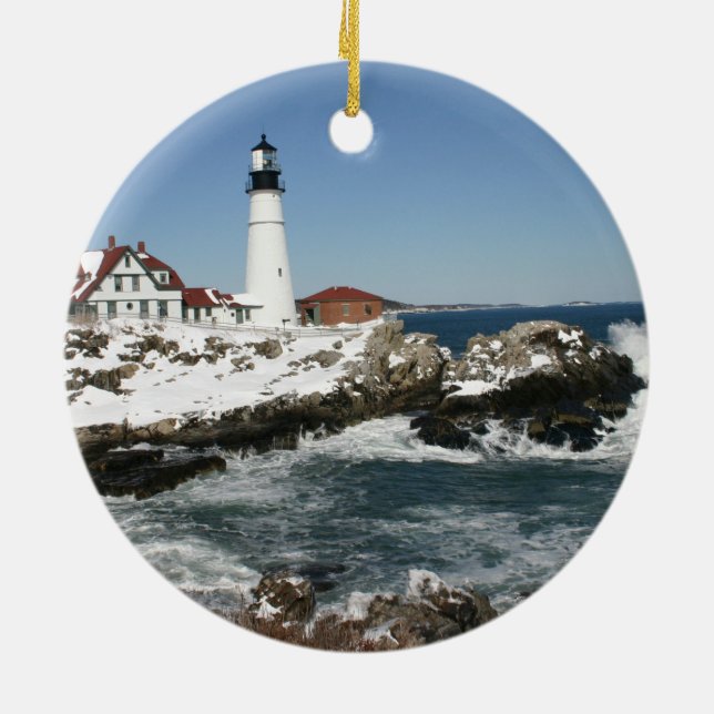 Portland Head Light Keramik Ornament (Hinten)