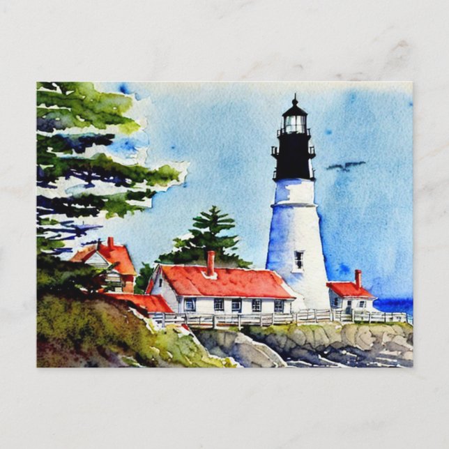 Portland Head Light Maine Postkarte (Vorderseite)