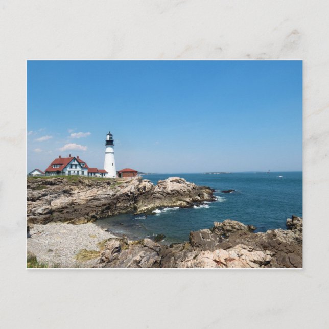 Portland Head Light ovelooking Casco Bay Postkarte (Vorderseite)