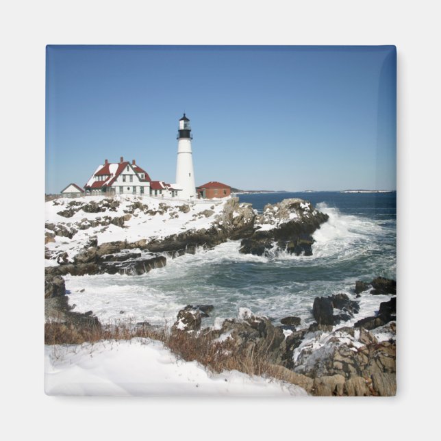 Portland Head Light Winter Magnet (Vorne)