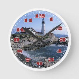 Portland Head Lighthouse Clock Runde Wanduhr