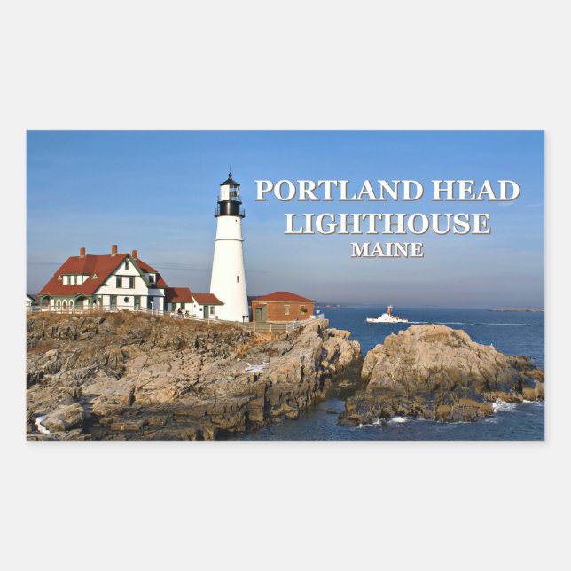 Portland Head Lighthouse, Maine Rechteckiger Aufkleber (Vorderseite)