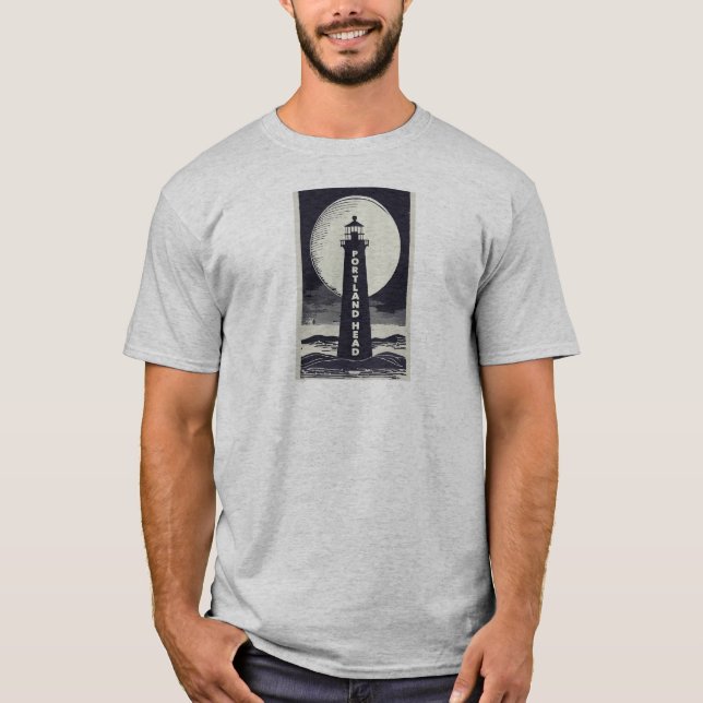 Portland Head Maine Lighthouse Moon T-Shirt (Vorderseite)